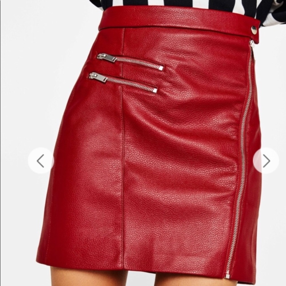 Sexy red faux leather mini skirt! NWT